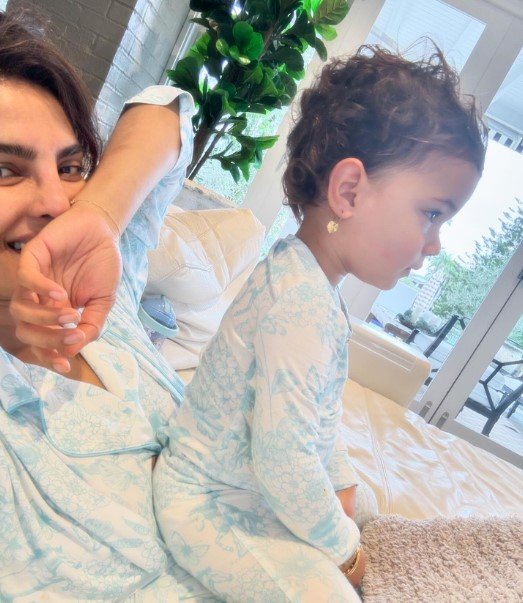 Nick Jonas captioned a photo of Priyanka Chopra and their daughter Malti Marie