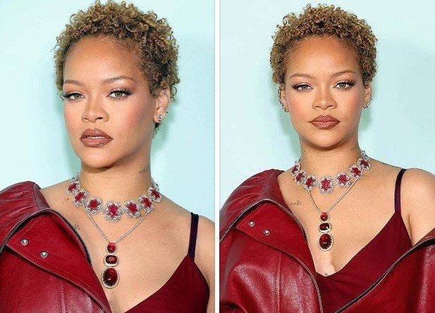 Rihanna rocks her natural curls at the Fenty launch